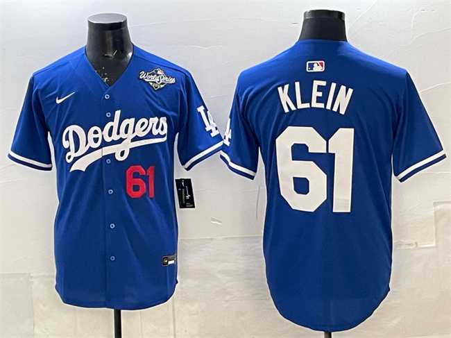 Men%27s Los Angeles Dodgers #61 Will Klein Royal 2025 World Series Limited Stitched Jersey