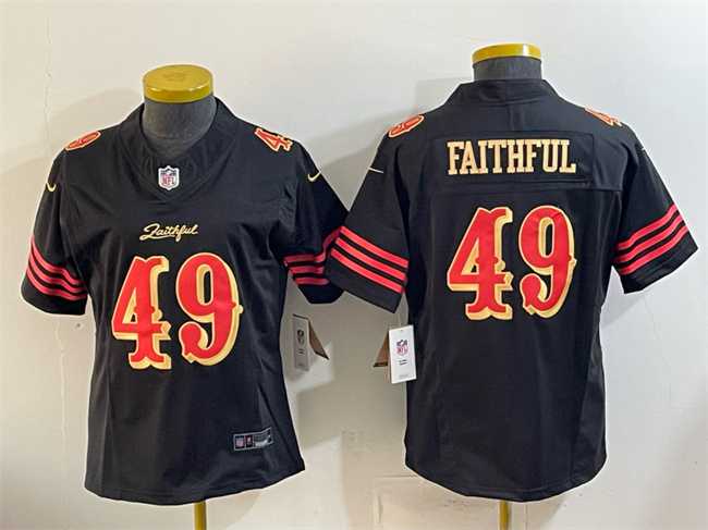 Youth San Francisco 49ers #49 Faithful Black 2025 F.U.S.E. Rivalries Vapor Limited Stitched Jersey