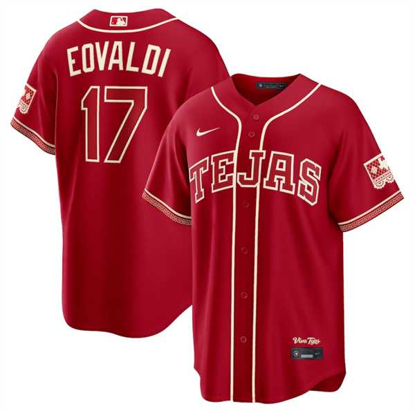 Men%27s Texas Rangers #17 Nathan Eovaldi Red 2026 City Connect Stadium Stitched Jersey Dzhi