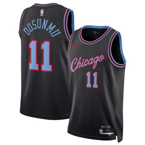 Men's Chicago Bulls #11 Ayo Dosunmu Black 2025-26 City Edition Swingman Stitched Jersey Dzhi-0