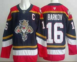 Men%27s Florida Panthers #16 Aleksander Barkov Navy Authentic Jersey