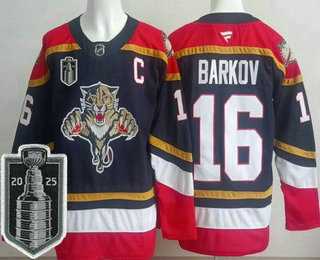 Men%27s Florida Panthers #16 Aleksander Barkov Navy 2025 Stanley Cup Final Authentic Jersey