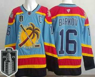 Men%27s Florida Panthers #16 Aleksander Barkov Blue 2025 Stanley Cup Final Authentic Jersey