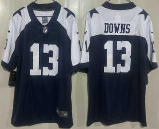 Men's Dallas Cowboys #13 Caleb Downs Limited Navy Alternate Vapor Jersey-0