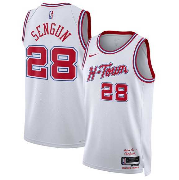 Men%27s Houston Rockets #28 Alperen Sengun White 2025-26 City Edition Stitched Jersey Dzhi