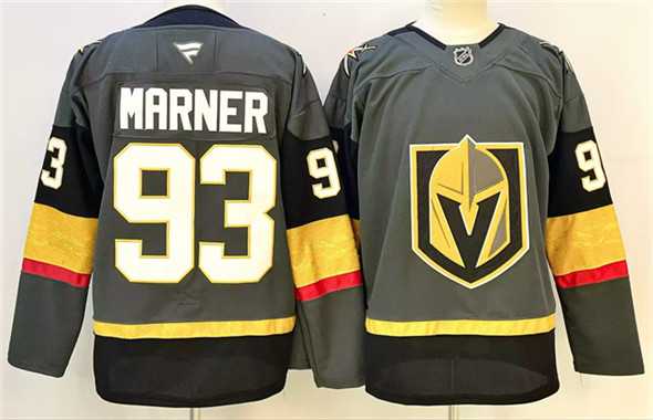 Men%27s Vegas Golden Knights #93 Mitch Marner Grey 2024-25 Stitched Hockey Jersey