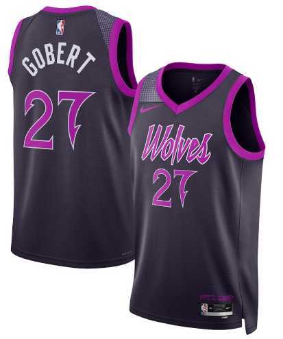 Men%27s Minnesota Timberwolves #27 Rudy Gobert Purple 2025-26 City Edition Stitched Jersey Dzhi
