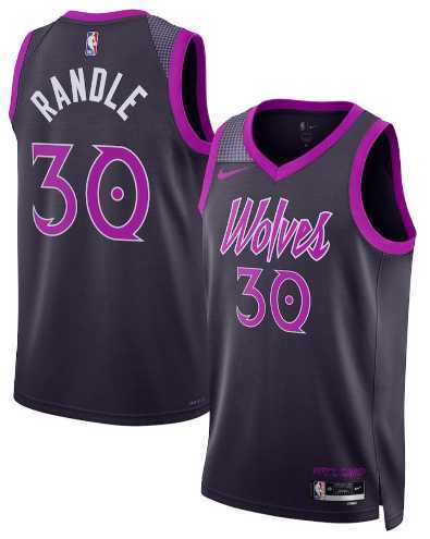 Men%27s Minnesota Timberwolves #30 Julius Randle Purple 2025-26 City Edition Stitched Jersey Dzhi