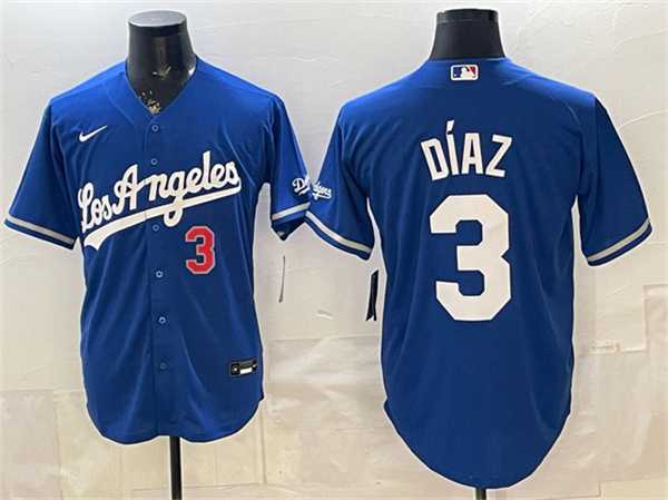 Men%27s Los Angeles Dodgers #3 Edwin Diaz Royal Alternate Stadium Stitched Jersey