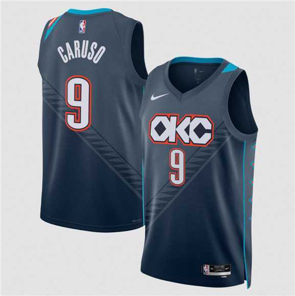 Men%27s Oklahoma City Thunder #9 Alex Caruso Navy 2025-26 City Edition Swingman Stitched Jersey Dzhi