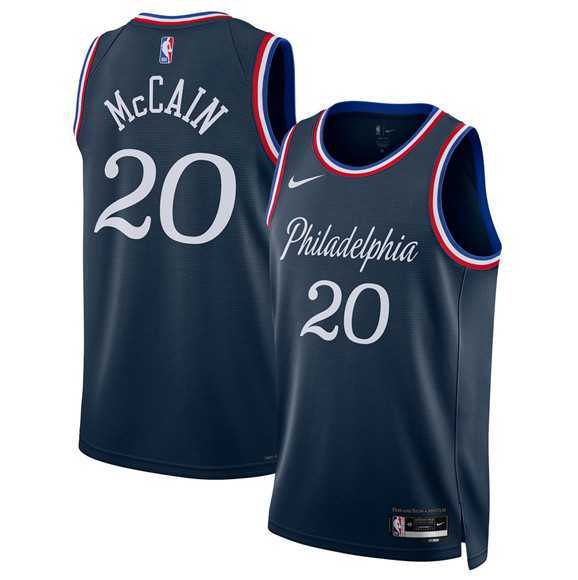 Men%27s Philadelphia 76ers #20 Jared McCain Navy 2025-26 City Edition Swingman Stitched Jersey Dzhi