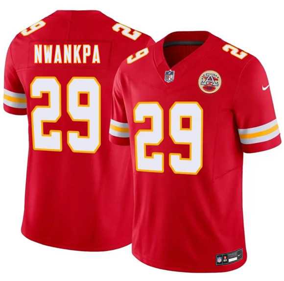 Men's Kansas City Chiefs #29 Xavier Nwankpa Red 2026 Draft F.U.S.E. Vapor Untouchable Limited Stitched Jersey-0