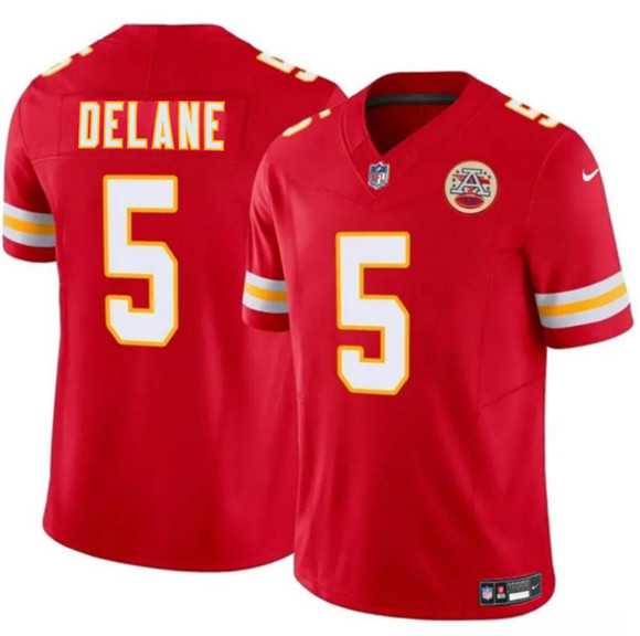 Men%27s Kansas City Chiefs #5 Mansoor Delane Red 2026 Draft F.U.S.E. Vapor Untouchable Limited Stitched Jersey