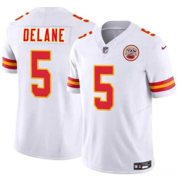 Men%27s Kansas City Chiefs #5 Mansoor Delane White 2026 Draft F.U.S.E. Vapor Untouchable Limited Stitched Jersey