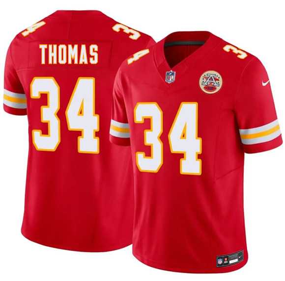 Men's Kansas City Chiefs #34 Mason Thomas Red 2026 Draft F.U.S.E. Vapor Untouchable Limited Stitched Jersey-0