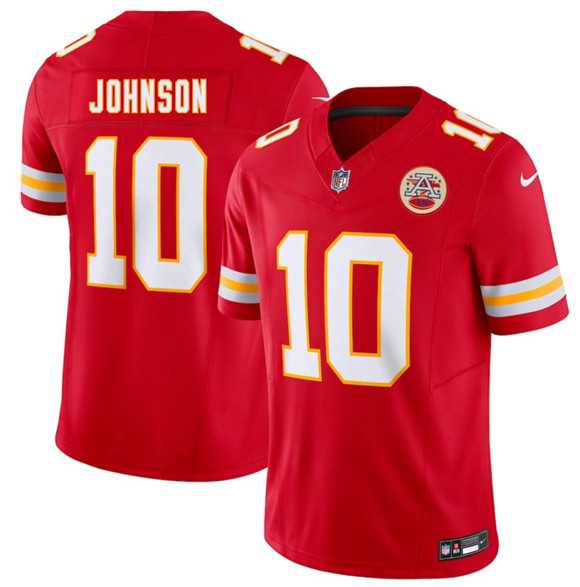Men's Kansas City Chiefs #10 Emmett Johnson Red 2026 Draft F.U.S.E. Vapor Untouchable Limited Stitched Jersey-0