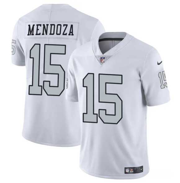 Men's Las Vegas Raiders #15 Fernando Mendoza White 2026 Draft Color Rush Vapor Untouchable Limited Stitched Jersey-0