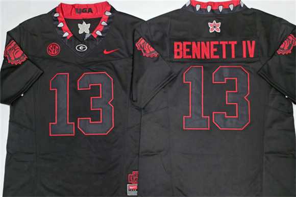 Men's Georgia Bulldogs #13 Stetson Bennett IV White 2026 F.U.S.E. Stitched Jersey-0