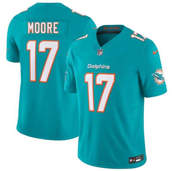 Men's Miami Dolphins #17 Trey Moore Aqua 2026 Draft F.U.S.E. Vapor Limited Stitched Jersey-0