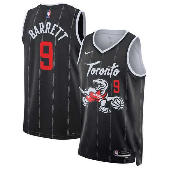 Men%27s Toronto Raptors #9 RJ Barrett Black 2025-26 City Edition Stitched Jersey Dzhi