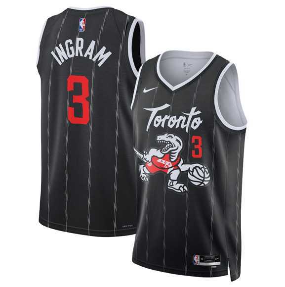 Men%27s Toronto Raptors #3 Brandon Ingram Black 2025-26 City Edition Stitched Jersey Dzhi