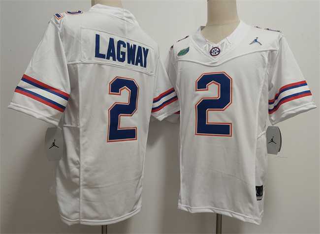 Men%27s Florida Gators #2 DJ Lagway White F.U.S.E. Stitched Jersey