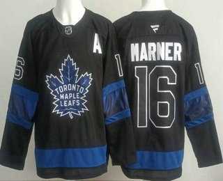 Men%27s Toronto Maple Leafs #16 Mitch Marner Black Alternate Authentic Jersey