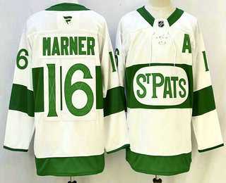 Men%27s Toronto Maple Leafs #16 Mitch Marner White St Pats Authentic Jersey