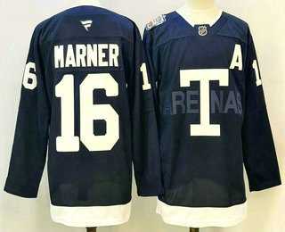 Men%27s Toronto Maple Leafs #16 Mitch Marner Navy Heritage Classic Stitched Authentic Jersey