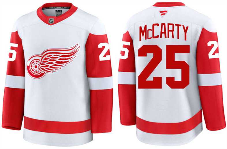 Men's Detroit Red Wings #25 Darren McCarty White 2024 Road Stitched Hockey Jersey Dzhi-0