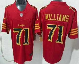 Men%27s San Francisco 49ers #71 Trent Williams Limited Red Rivalries FUSE Vapor Jersey