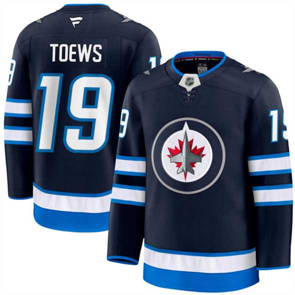Men's Winnipeg Jets #19 Jonathan Toews Navy 2024-25 Home Stitched Hockey Jersey Dzhi-0