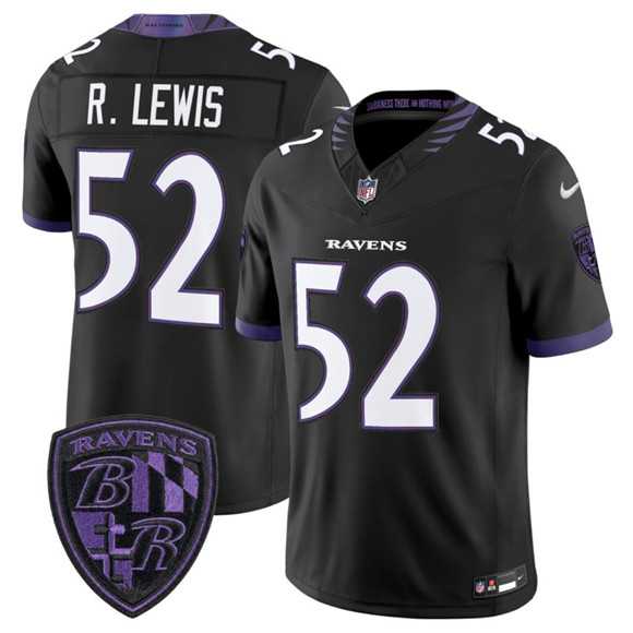 Men's Baltimore Ravens #52 Ray Lewis Black 2026 F.U.S.E. Alternate Vapor Limited Stitched Jersey Dzhi-0
