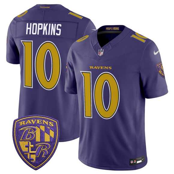 Men%27s Baltimore Ravens #10 DeAndre Hopkins Purple 2026 F.U.S.E. Alternate Vapor Limited Stitched Jersey Dzhi