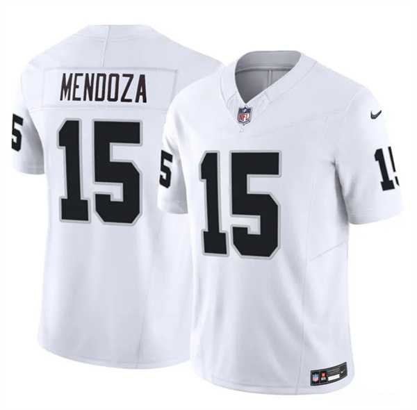 Men%27s Las Vegas Raiders #15 Fernando Mendoza White 2026 Draft F.U.S.E. Vapor Untouchable Limited Stitched Jersey Dzhi