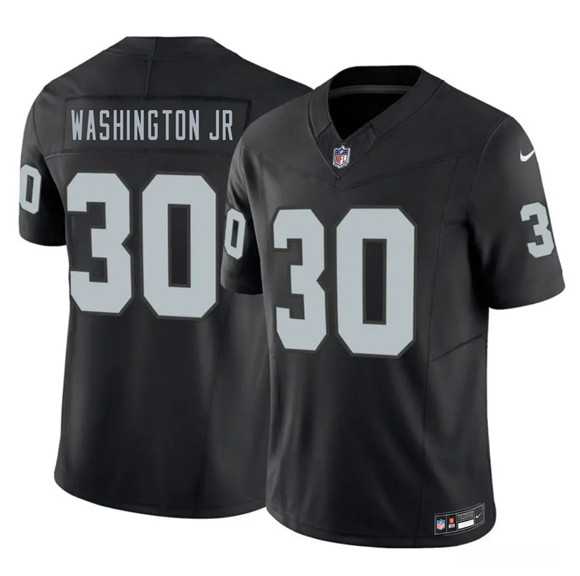 Men%27s Las Vegas Raiders #30 Mike Washington Jr. Black 2026 F.U.S.E. Vapor Untouchable Limited Stitched Jersey Dzhi