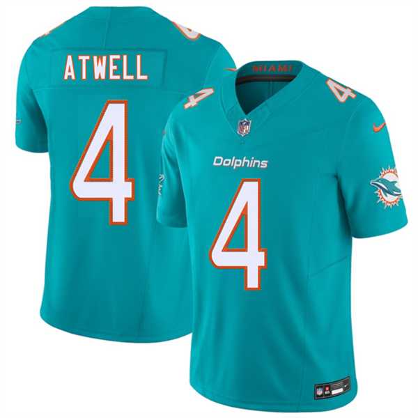 Men's Miami Dolphins #4 Tutu Atwell Aqua 2026 F.U.S.E. Vapor Limited Stitched Jersey Dzhi-0