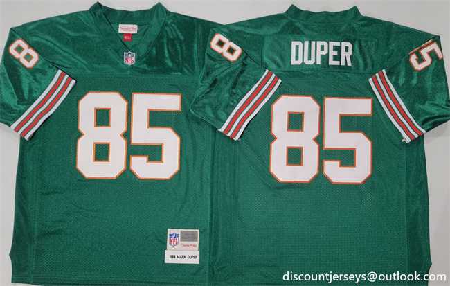 Men%27s Miami Dolphins #85 Mark Duper Aqua Throwback Stitched Football Jersey