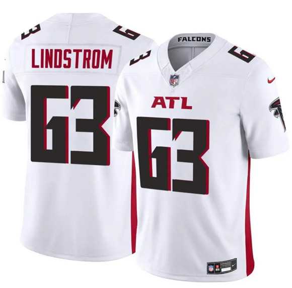 Men's Atlanta Falcons #63 Chris Lindstrom White 2025 F.U.S.E. Vapor Untouchable Limited Stitched Jersey Dzhi-0