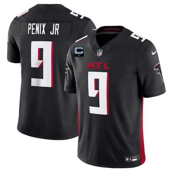 Men%27s Atlanta Falcons #9 Michael Penix Jr Black 2025 F.U.S.E. With 1-Star C Patch Vapor Untouchable Limited Stitched Jersey Dzhi