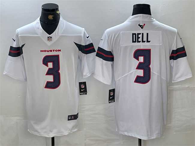 Men%27s Houston Texans #3 Tank Dell White Vapor Untouchable Stitched Football Jersey