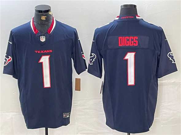 Men%27s Houston Texans #1 Stefon Diggs Navy F.U.S.E. Vapor Limited Football Stitched Jersey