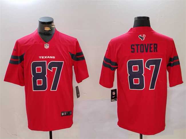 Men%27s Houston Texans #87 Cade Stover Red Vapor Untouchable Football Stitched Jersey