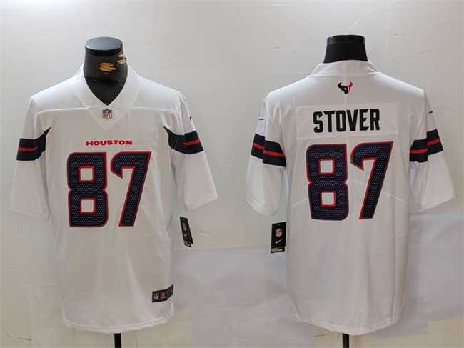 Men%27s Houston Texans #87 Cade Stover White Vapor Untouchable Football Stitched Jersey