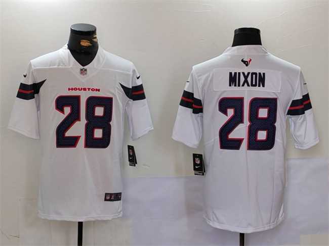 Men%27s Houston Texans #28 Joe Mixon White Vapor Untouchable Stitched Football Jersey