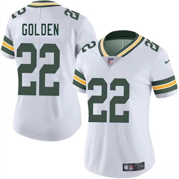 Women%27s Green Bay Packers #22 Matthew Golden White 2025 Vapor Untouchable Limited Stitched Jersey Dzhi