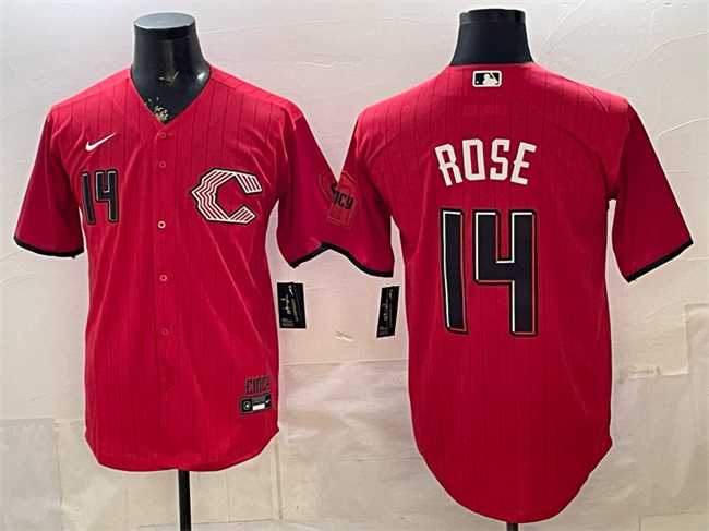 Men%27s Cincinnati Reds #14 Pete Rose Red 2026 City Connect Stadium Stitched Jersey Dzhi