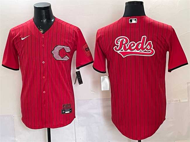 Men%27s Cincinnati Reds Team Big Logo Red 2026 City Connect Stadium Stitched Jersey Dzhi