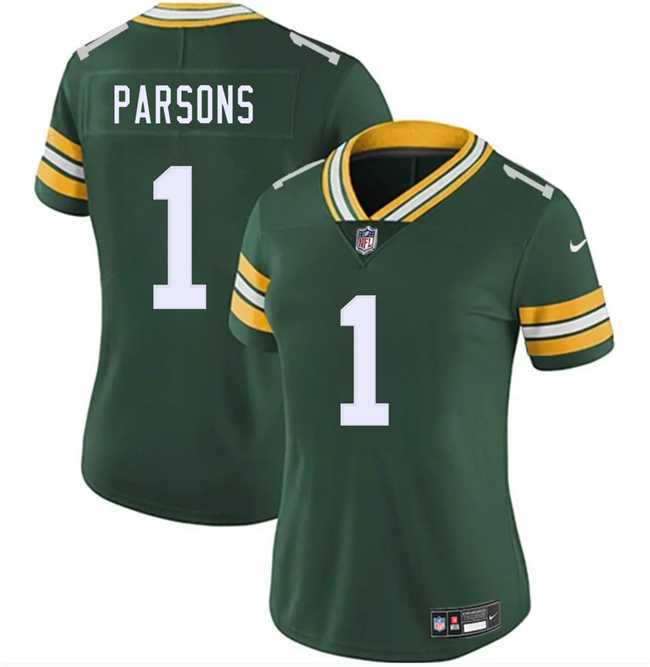 Women%27s Green Bay Packers #1 Micah Parsons Green 2025 Vapor Untouchable Limited Stitched Jersey Dzhi