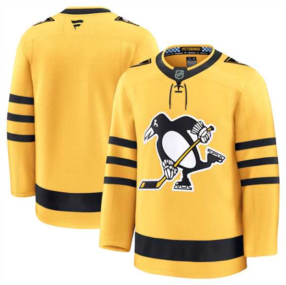 Men's Pittsburgh Penguins Blank Gold 2025 Alternate Stitched Jersey Dzhi-0